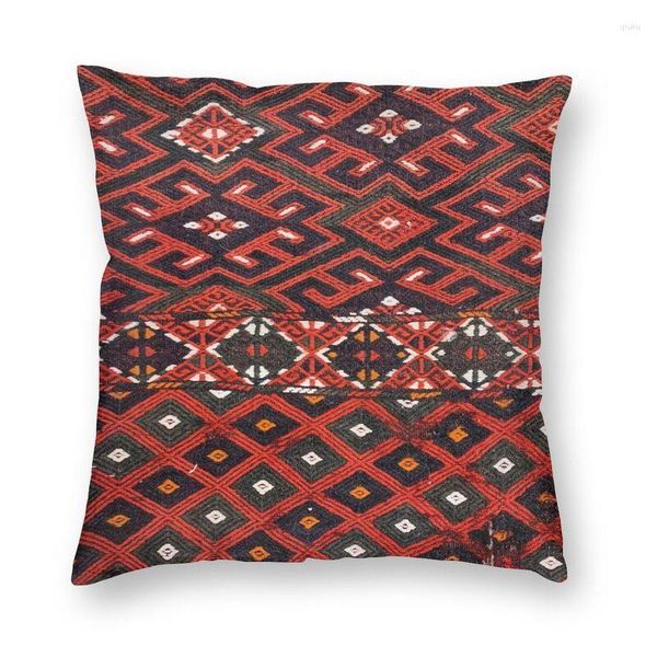 Yastık Türkoman Kilim Aztek Tekstil Kılıfı Ev Dekoru Eski Türk Bohem Etnik Sanat Kapağı Oturma Odası İçin