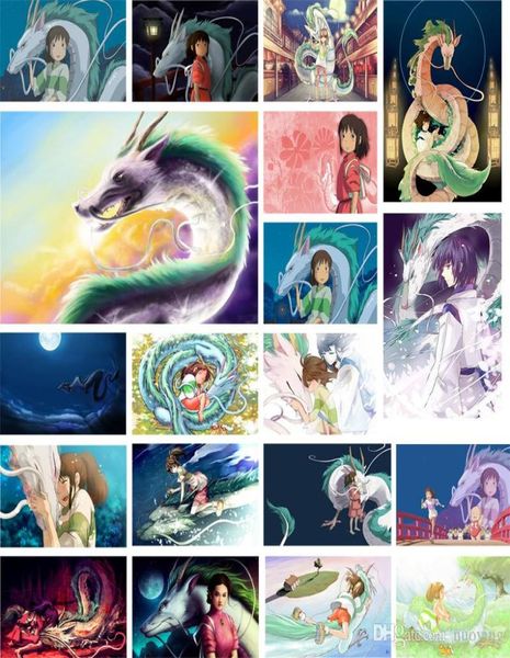 Pittura murale Pittura diamante 5d Ricamo La città incantata Hayao Miyazaki Anime Adesivo Immagine Decorazioni per la casa Completo e rotondo Trapano Croce 8112650