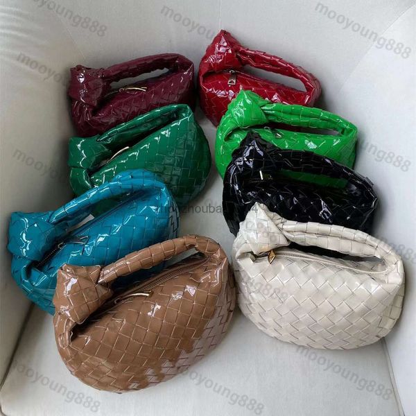 bottega-venetta 10A Top Tier Mirror Quality Mini Jodie Bag Luxury Designers Womens Real Patent Leather Black Purse Triangle Zipper Handbag Classic Lambskin