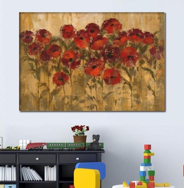 Dipinti ad olio astratti fatti a mano fiori Sole Arte moderna floreale su tela per soggiorno Sala da pranzo Decorazione murale8686413