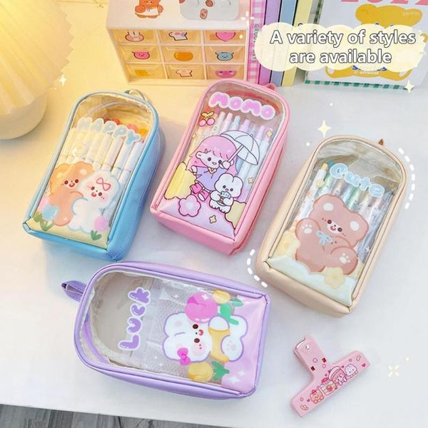 Linda caixa japonesa coreana de grande capacidade para lápis caixa de lanchonete lápis Kawaii School Stationery Supplies