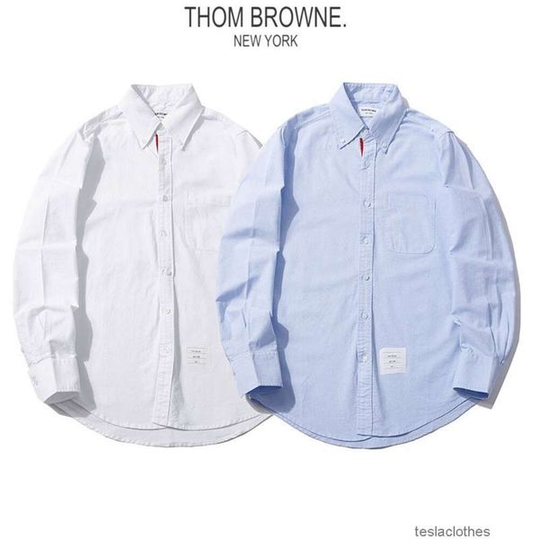 Tasarımcı Erkek Gömlek Moda Sıradan Giyim TB Gömlek Bahar Sonbahar IN IN NETED KIRMIZI AKADEMİ STİL GÜZEL Klasik BF Çift Ox D Spin Erkek Kadın Beyaz Gömlek