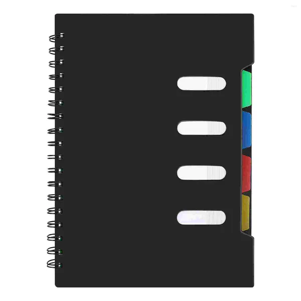 Planner Memo Book Black Binder Spiral Notebook Wide Dised Divisher Notebooks