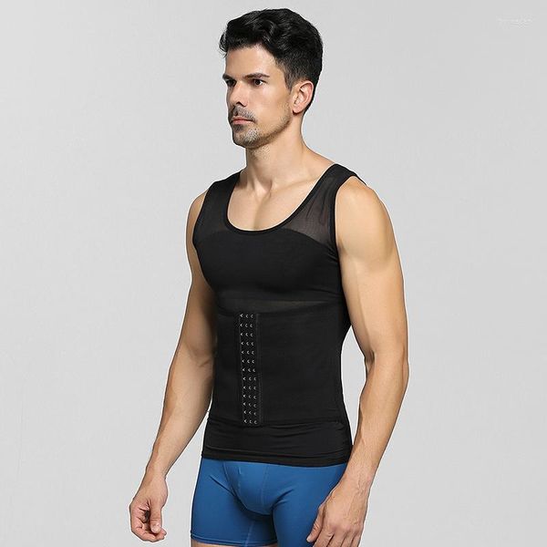 Erkek tank üstleri erkek spor fitness spor tayt üst eğitim yelek hızlı kuru kuru çalışma örgü shapewear