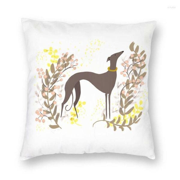 Pillow Greyhound no outono Sighthound Cover Sofa Home Decorativa de Cães de Pet Cachors Quadra 40x40