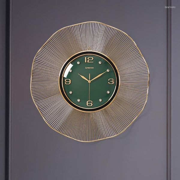 Orologi da parete Interni classici Insolito Grande orologio 3d Digitale Bagno dorato Mani eleganti Horloge Decorazione Casa YX50WC