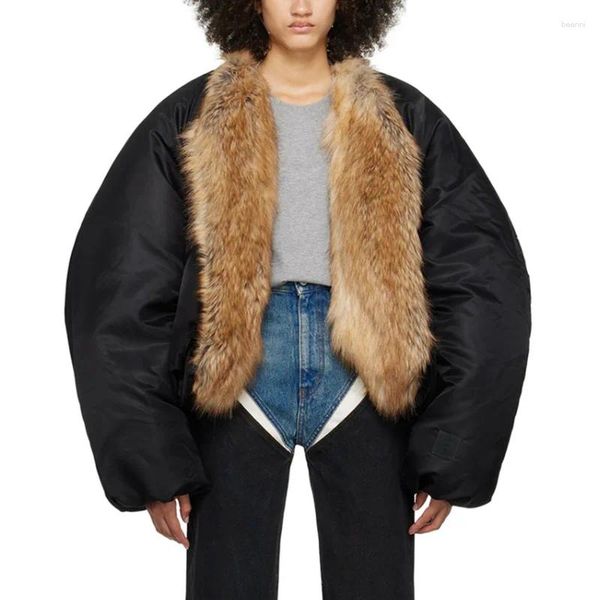 Женские куртки 2023, осенне-зимняя мода, дизайн, шуба из меха, короткие свободные тонкие утолщенные топы, повседневная женская куртка