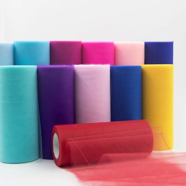 Tulle Roll Spool 25 Yards 15 cm Weiß Organza Roll Rot Blau Tüll Organza Stoff Tutu Rock Mädchen Babyparty Dekor Partyzubehör