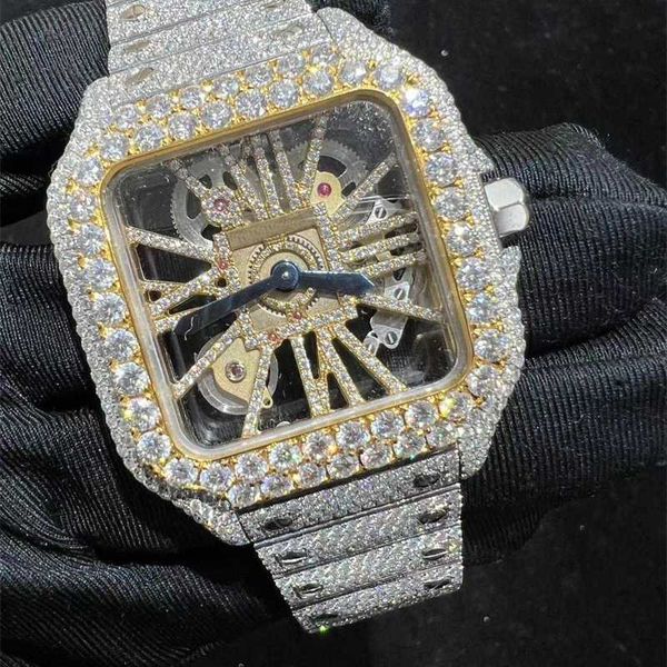 Carier Neue 3 Stile BP Factory Skeleton Vvs Moissanit Uhr Iced Out Armbanduhr Pass Diamonds Test Eta Luxus Saphiruhren Gold Silber Automatik Iced Out Watche