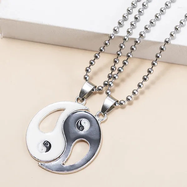 Collane con ciondolo Arrivo 2 pz/set Tai Chi Yin Yang Coppia Set Perline Collana a catena per Amante Amico Gioielli Regali