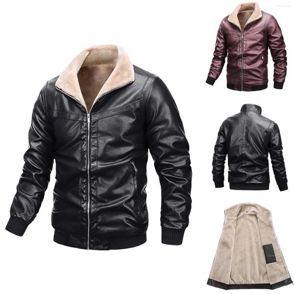 Casacos masculinos Longos Homens Casaco Escuro Top Grande Sólido Outono Cor Couro Veludo Inverno Blusa Casacos Jaqueta Flanela