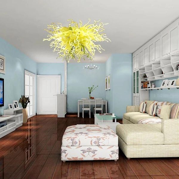 Lâmpadas pendentes Modern Murano Custom Made Art Chandelier Iluminação LED Lustres de vidro soprado para decoração de casa interior