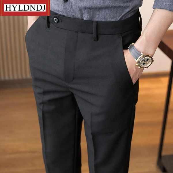 Abiti da uomo Pantaloni da uomo alla caviglia da uomo Moda Estate Slim Fit Business Casual Solido stile coreano Pantaloni di lusso cachi neri Uomo