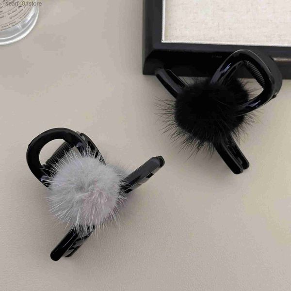 Fermagli per capelli Mollette Accessori per capelli cl clip per donna ragazza pin nero inverno peloso granchi ular nuovo in regalo coreano ular catch k dolci 2023L231120