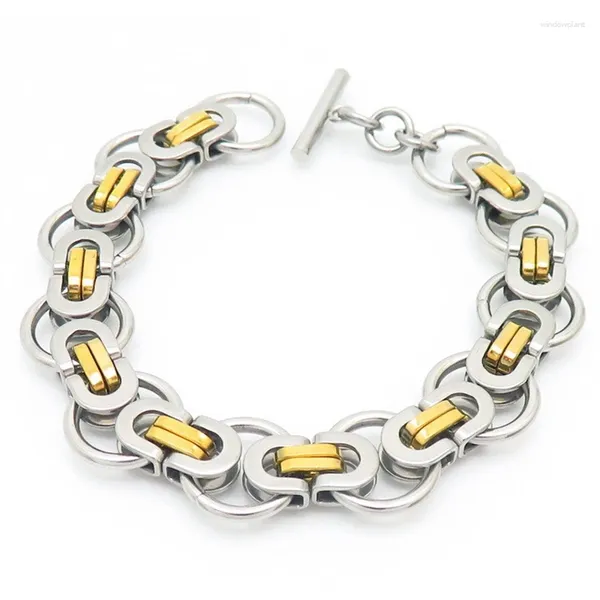 Link pulseiras correntes bizantinas colares para homens e mulheres 304 aço inoxidável jóias masculinas presente artesanal usenset