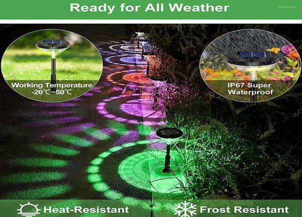 Parti Dekorasyon Bahçe Işıkları Güneş Su Damlası Projektör Lambası LED Hafif Açık Renk Değiştiren RGB Çim Dekoru S3W76258930