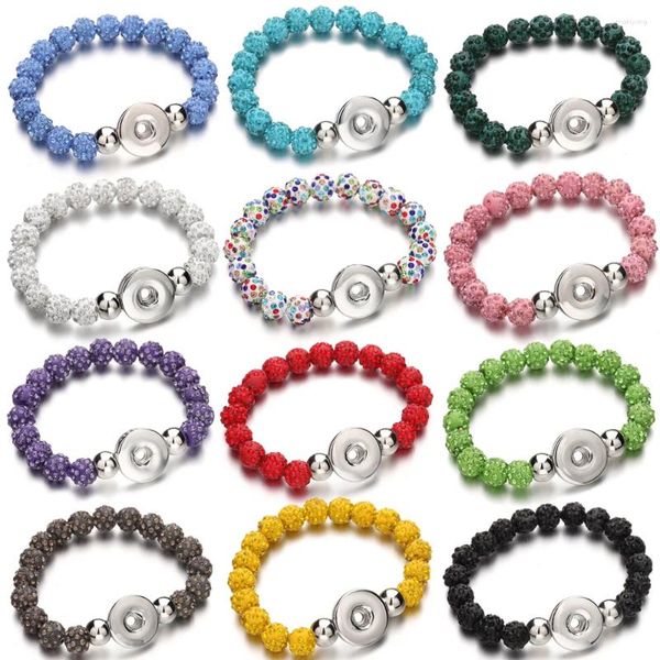 Braccialetti con ciondoli Bracciale con bottoni automatici con perline all'ingrosso Fai da te 20mm 18mm Perle imitazione fatte a mano per le donne