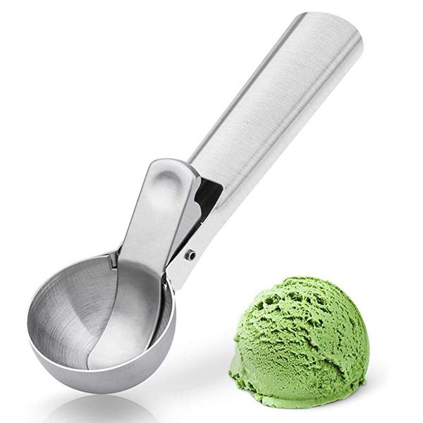 Ice Cream Tools Edelstahl-Eisportionierer mit komfortablem Frostschutzgriff, Stampfer, Keksschaufel, Eiskugel, Tellerlöffel, Wassermelonenlöffel 230419