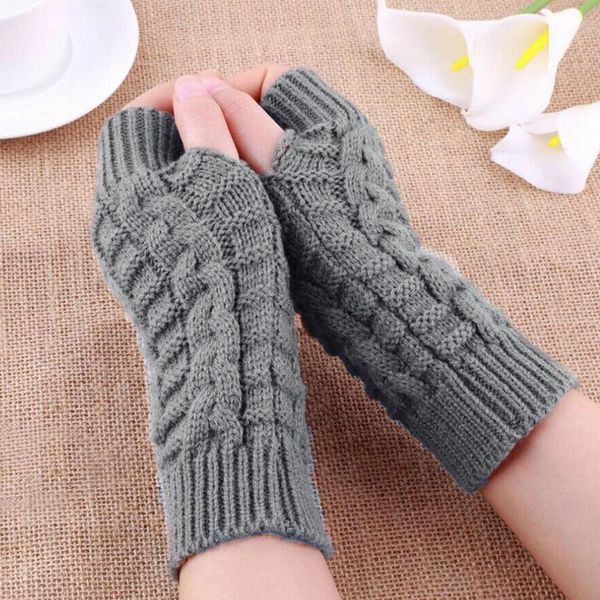 Fünf-Finger-Handschuhe 2023 Damen Winter Stilvoller Handwärmer Arm Häkeln Stricken Faux Wolle Fäustlinge Warmer Komfortabler Fingerloser Damenhandschuh