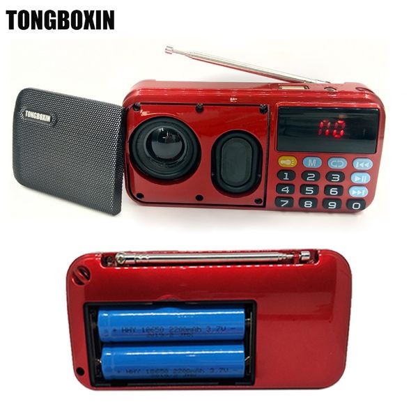 Tragbare Lautsprecher C-803 unterstützen zwei 18650-Akkus zwei TF-Karten tragbarer MP3-Radiolautsprecher Super Bass TF USB-FM-Player LED-Taschenlampe 3,5-mm-Kopfhörerausgang 230419