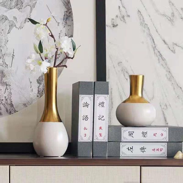 Вазы китайский стиль треснут гальваловый золотой керамический ваза дома украшение орнамента гостиной