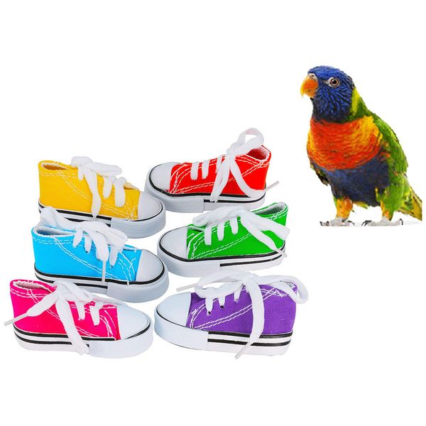 Vogel-Kauspielzeug Mini-Sneaker Segeltuchschuhe Zerkleinern Futtersuche Leckerbissen für Sittiche Nymphensittiche Sittiche XBJK2304