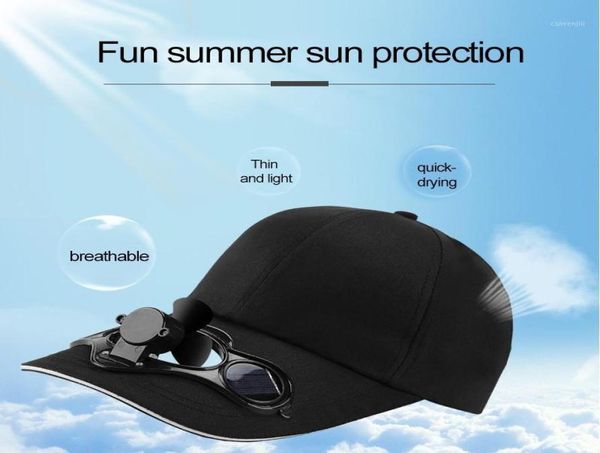 Chapéus ao ar livre Ventilador de verão Cool Sun Hat Cap Solar Recarregável Respirável Sombra Sunsn Durável Alta Qualidade Camping Tool4984469