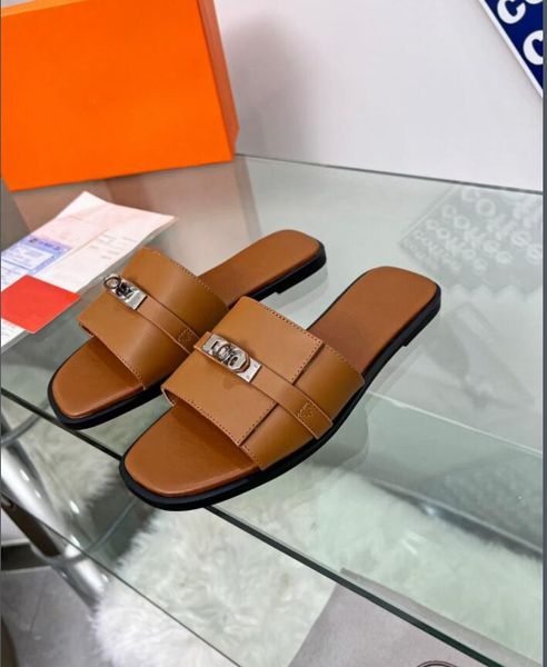 mit Box Designer Galerie Sandalen Giulia Damen Brown Slipper Kamel Leder Gummi Mode weiß flacher Jelly Beach Party Schuhe