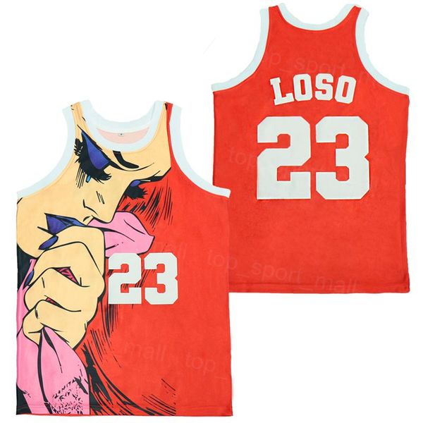 Movie Basketball 23 Shootout Loso Jersey Summertime Fabolous HipHop High School University For Sport Fans Vintage Atmungsaktiver genähter Pullover Team Red Shirt