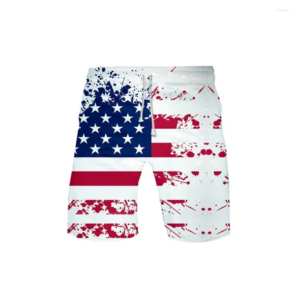 Pantaloncini da uomo Bandiera USA Stelle e strisce americane Pantaloncini da surf 3D Pantaloni corti estivi da spiaggia ad asciugatura rapida per ragazzi