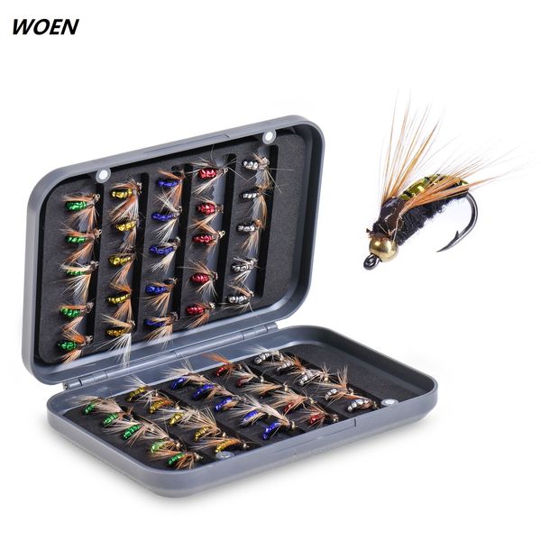 Nuovo stile Reservoir fishing Fly hook Esche 5 colori Confezione da 50 pezzi Esca per insetti Luya Amo da pesca a mosca