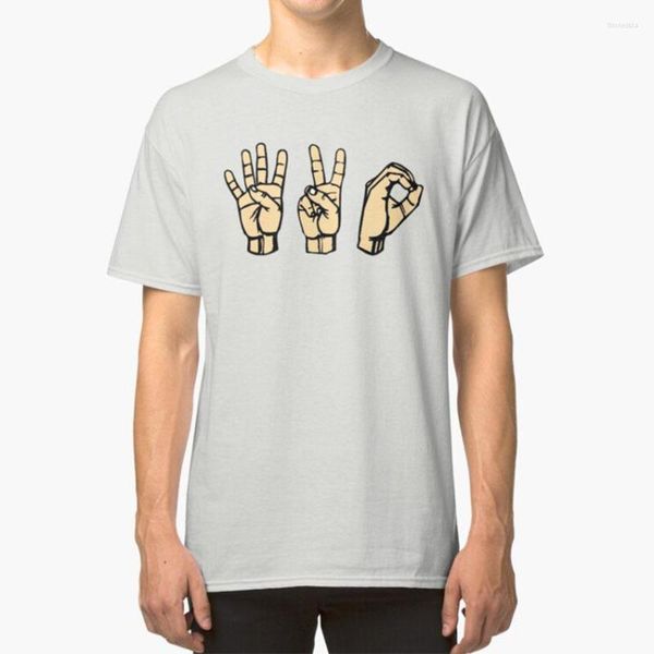 Camisetas masculinas 420 Mãos - Linguagem de sinais de camisa Números 710 dabs ganja conjunta brusca