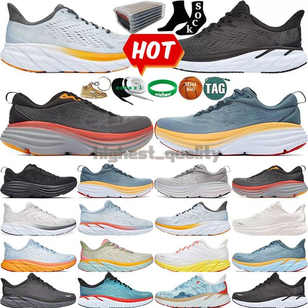 Um tênis de corrida para homens mulheres Bondi Clifton 8 Carbonar x2 Athletic Shoe Choque absorvendo a estrada escalada masculino Runner respirável tênis ao ar livre EUR EUR