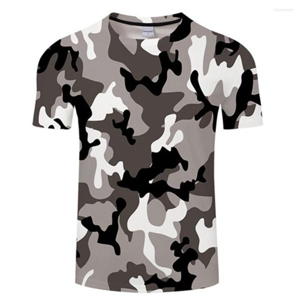 T-shirt da uomo Rosso Grigio Verde Camouflage Abbigliamento T-shirt stampata 3d Uomo Donna T-shirt manica corta Marca Top T-shirt divertenti Taglia asiatica