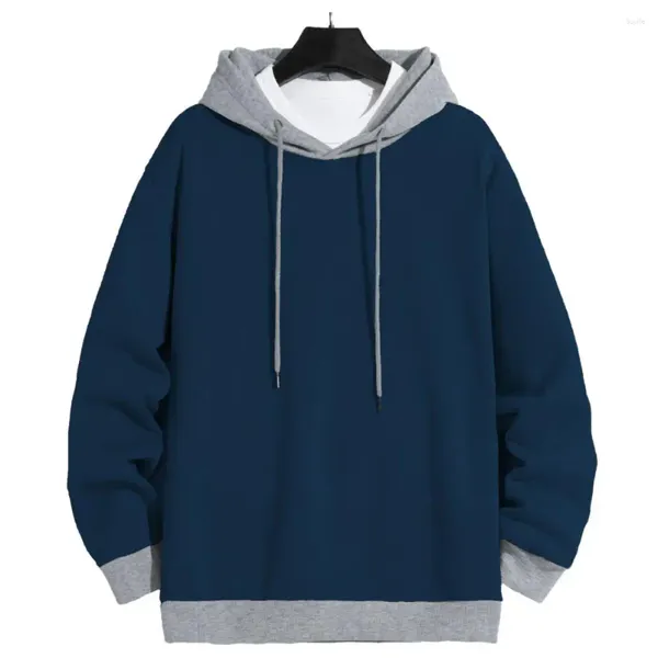 Felpe con cappuccio da uomo Felpa con cappuccio autunno inverno Casual elegante e accogliente pullover con coulisse per streetwear autunno/inverno