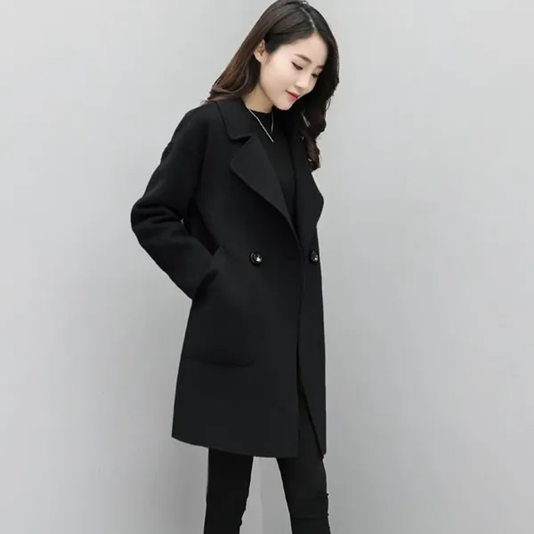 Damenjacken, meistverkaufte Damen-Arbeitskleidung, solide Vintage-Winter-Büro-Langarm-Knopf-Wolljacke 2023 Damenbekleidung