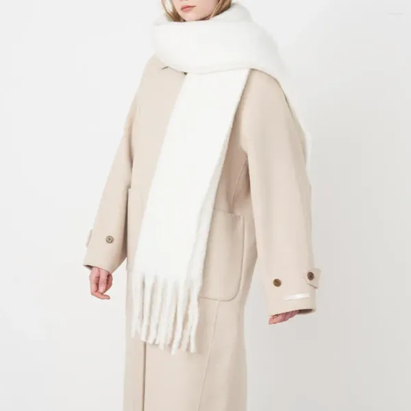 Lenços femininos xale longo elegante cachecol de inverno macio cashmere sensação aconchegante proteção de pescoço à prova de vento leve elegante para frio