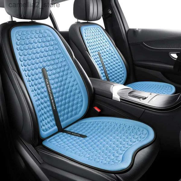 Capas de assento de carro Almofada de carro confortável e respirável Capa protetora de assento de carro Four Seasons Universal Luxury Black Car Front Seat Almofada Q231120