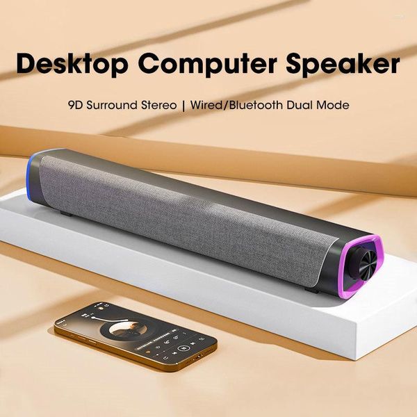 Alto -falantes combinados Desktop Computador Bar bar 9D Subwoofer Bluetooth para notebook de TV PC LED LED LOUDSPEAKER