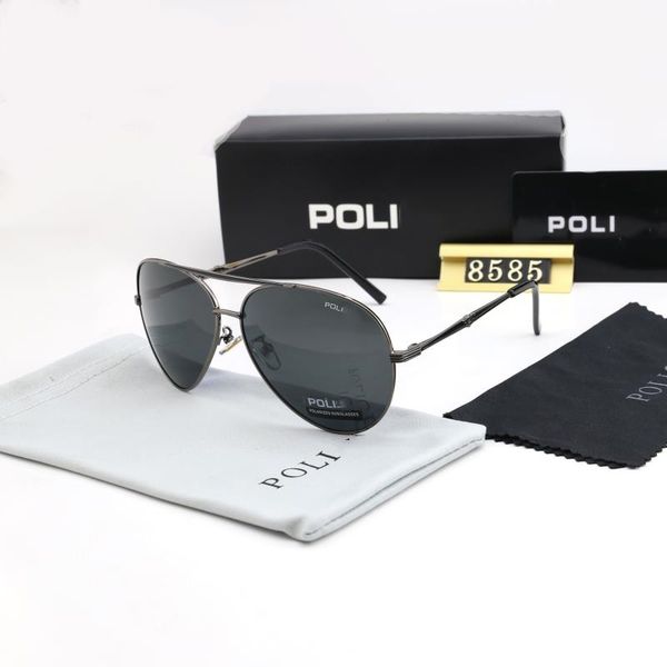 Novos óculos de sol polarizados clássicos para mulheres designers de luxo de luxo liga metal polaroid hd Óculos de sol de vidro temperado para homens lentes retro copos de sol com caixa