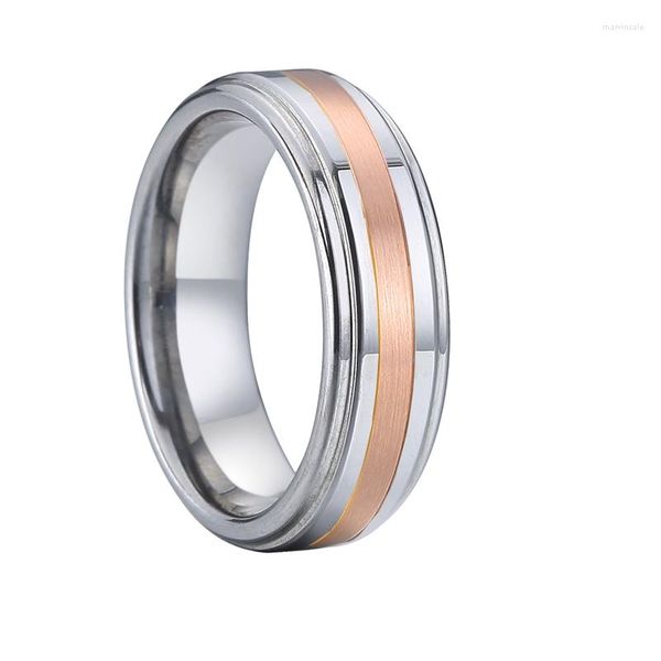 Ringos de cluster jóias finas 14K Gold Tungsten Carbide Banda de casamento Casal Love Alliance para homens e mulheres