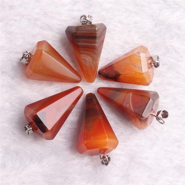 Подвесные ожерелья 1pc натуральный камень красные агаты Карнелианские вишневые хрустальные чары подвески подвески мала