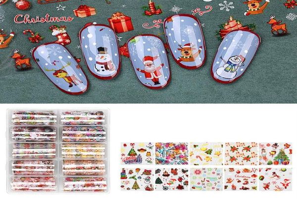 F656 estilo natal 3d adesivo arte do prego adesivos ano novo decalque slider papai noel boneco de neve decoração manicure envoltórios de unhas t2064552