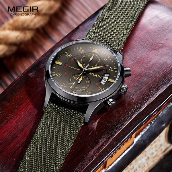 Relógios de pulso megir 2023 relógios esportivos homens do exército relógio masculino de quartzo masculino assistir relógio masculino horlogos mannen