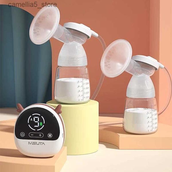 Tiralatte Tiralatte Singolo Doppio Lato Alimentazione del latte per bambini Batteria all'interno Ricarica USB Tiralatte elettronico portatile Q231120