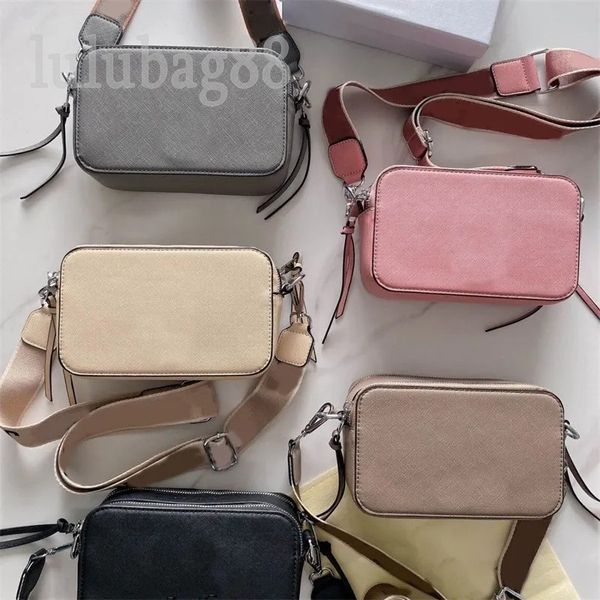 Bolsas Crossbody Stans Snapshot Square Leather Material Sm Pequeno Bolsa de ombro largo Acessórios de moda Pochette ao ar livre portátil conveniente