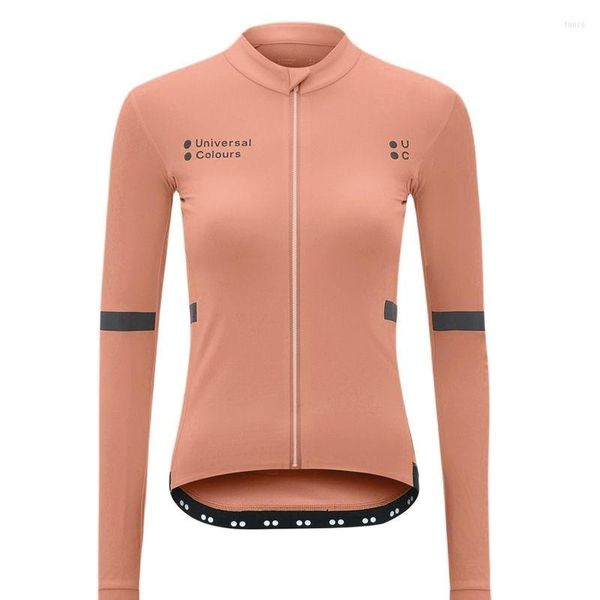 Yarış ceketleri renkli kadın bisiklet jersey maillot bahar sonbahar mtb bisiklet ince uzun kollu gömlek nefes alabilen Ciclismo bisiklet giysileri