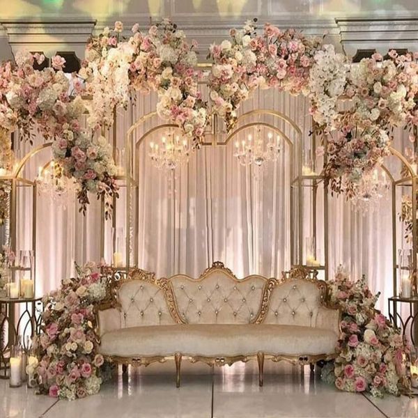 decoração 3pcs de luxo de luxo da porta de boas -vindas moldura grande cenário de casamento arco arco do palco Tela da parede de background festa de aniversário caixa de balão iMake827