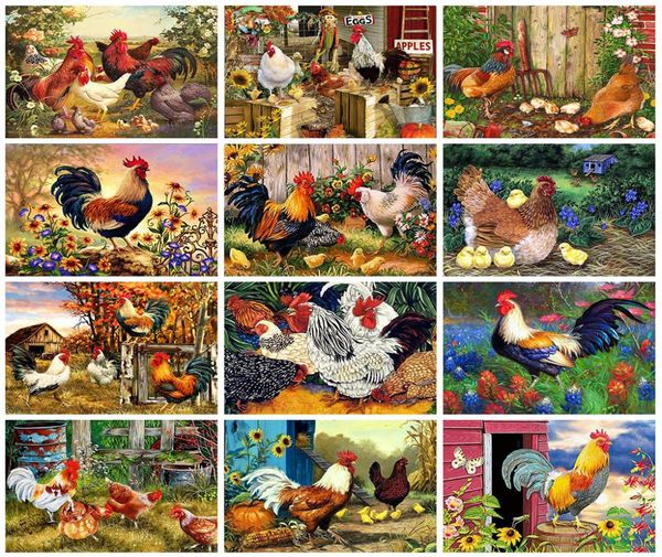 Evershine elmas boyama tavuk tam kare elmas nakış hayvanları çapraz dikiş kiti mozaik rhinestone sanat ev dekor1653380