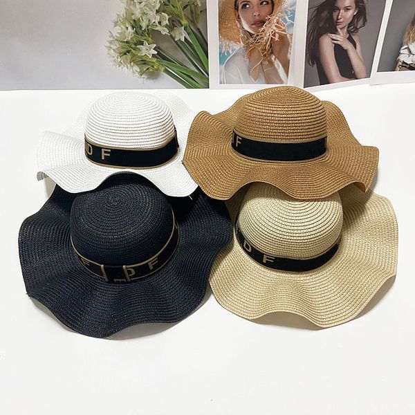 Женская дизайнерская рюша соломенная шляпа Flat Cap Fashion Gentleman Caps Higt Quality Mens Women Sun Hats 12 Clesles